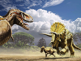 Tyrannosaurus und Triceratops / © Alain Bénéteau Tyrannosaurus und Triceratops / © Alain Bénéteau. Verwendet mit freundlicher Genehmigung des Autors.