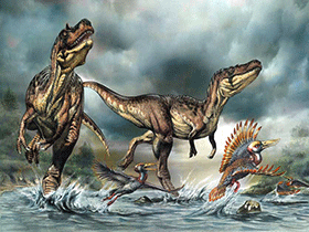 Albertosaurus und Ichthyornis / © Davide Bonadonna Albertosaurus und Ichthyornis / © Davide Bonadonna. Verwendet mit freundlicher Genehmigung des Autors.