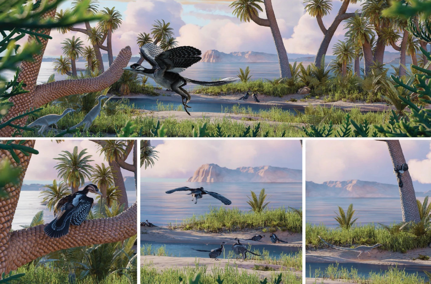Archaeopteryx und saeine Paläoumwelt in Solnhofen / © NICE PaleoVisLab studio
