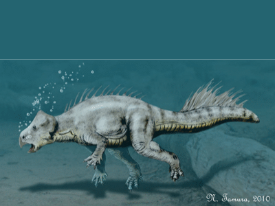Koraceratops / © N. Tamura. Verwendet mit freundlicher Genehmigung des Autors. Koraceratops / © N. Tamura. Verwendet mit freundlicher Genehmigung des Autors.