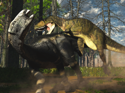 Mantellisaurus & Neovenator / © James Kuether. Verwendet mit freundlicher Genehmigung des Autors Mantellisaurus & Neovenator / © James Kuether. Verwendet mit freundlicher Genehmigung des Autors