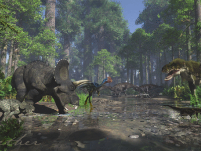 Dinosaurier der Hell Creek Formation / © James Kuether. Verwendet mit freundlicher Genehmigung des Autors.