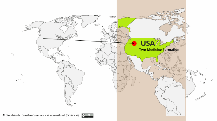 Lage der Two Medicine Formation / Dinodata.de. Creative Commons 4.0 International (CC BY 4.0)