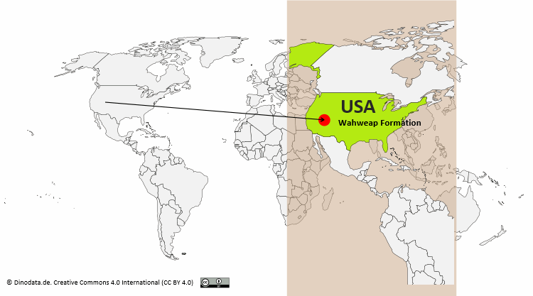 Lage der Wahweap Formation / Dinodata.de. Creative Commons 4.0 International (CC BY 4.0)
